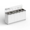 plastic waste chutes on countertop of Unisort bespoke recycling station